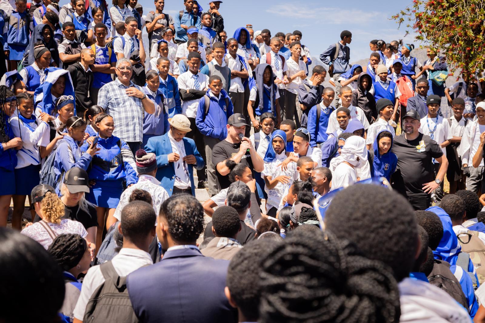 Prayer gathering with students